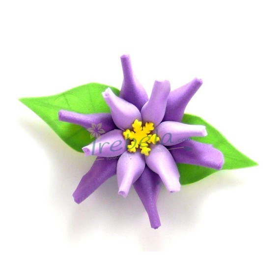 Broche flor morada y lila de goma eva