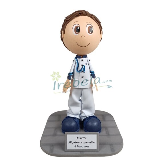 Fofucho de comuni�n ni�o con traje de almirante blanco